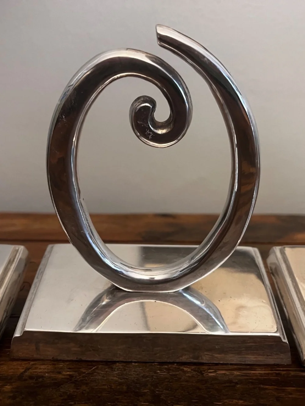 Vintage Pottery Barn JOY Stocking Holders Set of 3 | Heavy 2 lb Silverplate